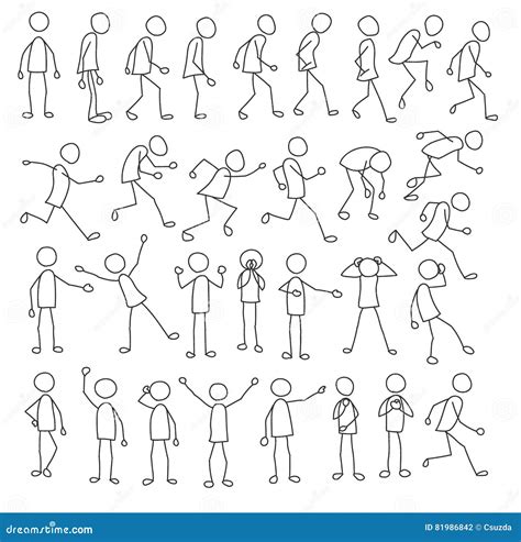 Stickman Poses Illustrations & Vectors